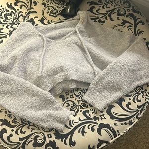 Fuzzy crop hoodie size large - juniors